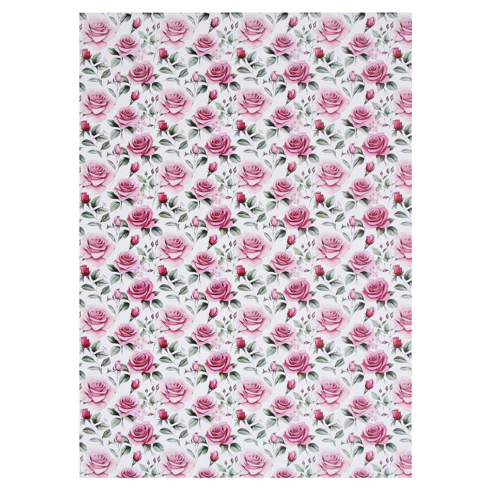 Бумага для упаковки подарков тм LADECOR 70х100 см, 70 г, "Цветы" арт 1, односторонняя, 4 дизайна, арт.№ 570-091