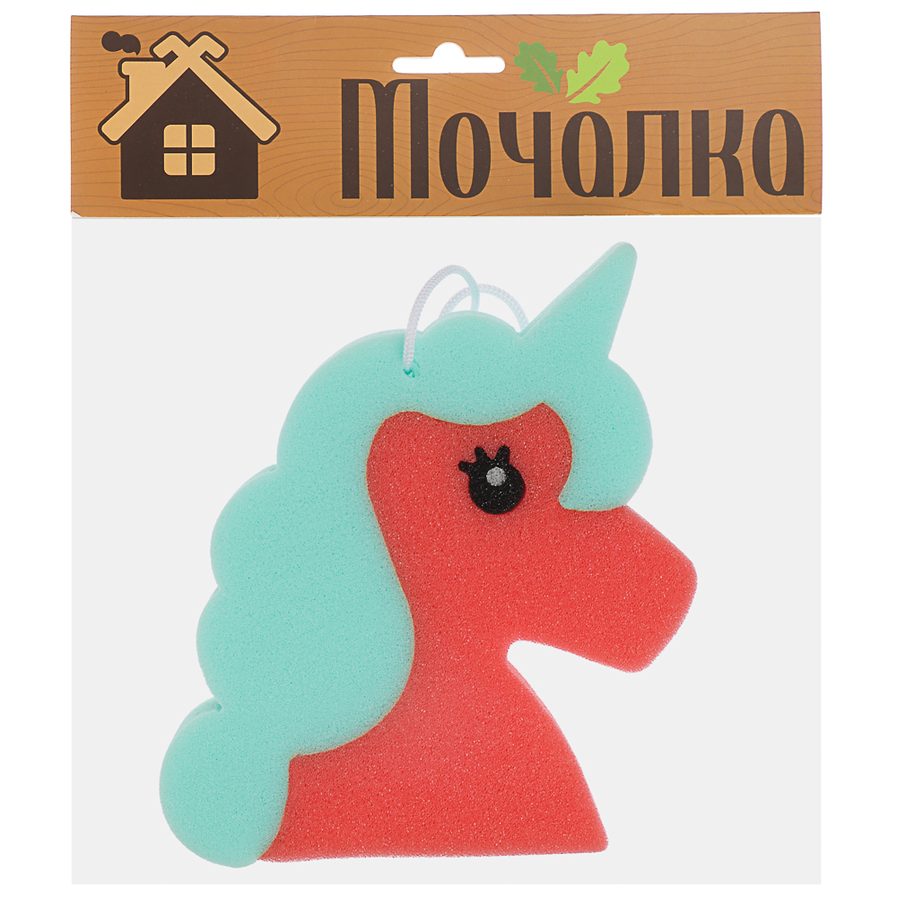 Мочалка "Зверушки", в виде уточки 12х10,5х3см/лягушки 12,5х12,5х3см/единорога 16,5x12,5x3см, 3 дизай, арт.№ 361-118