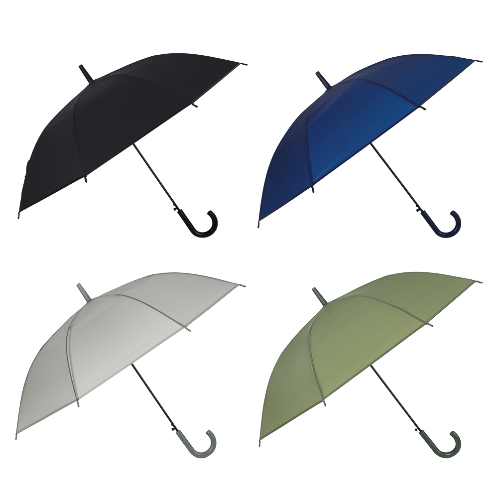 Зонт-трость, металл, пластик, ПВХ, d99см, 8 спиц, 4 цвета, арт.№ 302-401