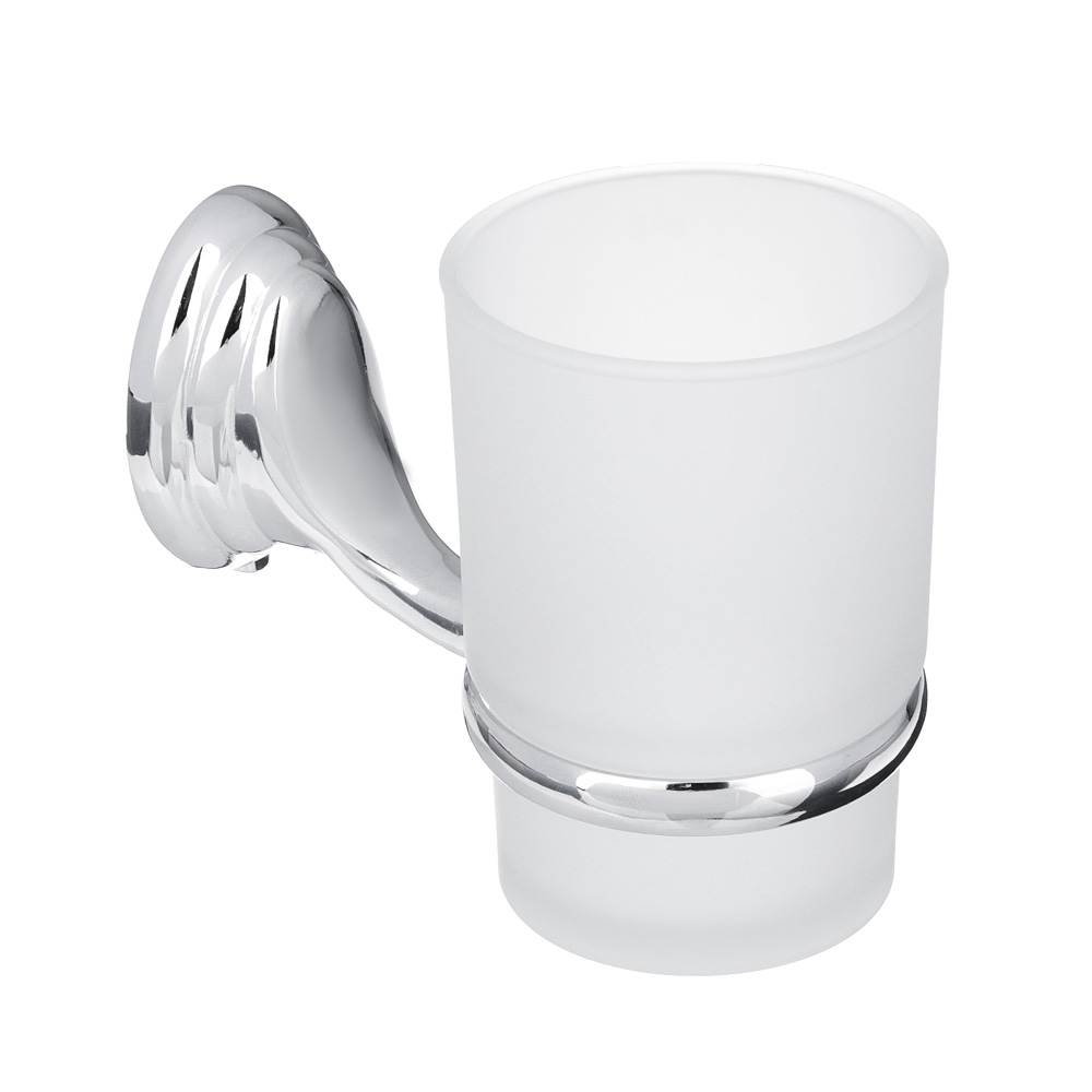SonWelle Стакан для зубных щеток подвесной с креплением, хром, стекло, арт.№ 555-002