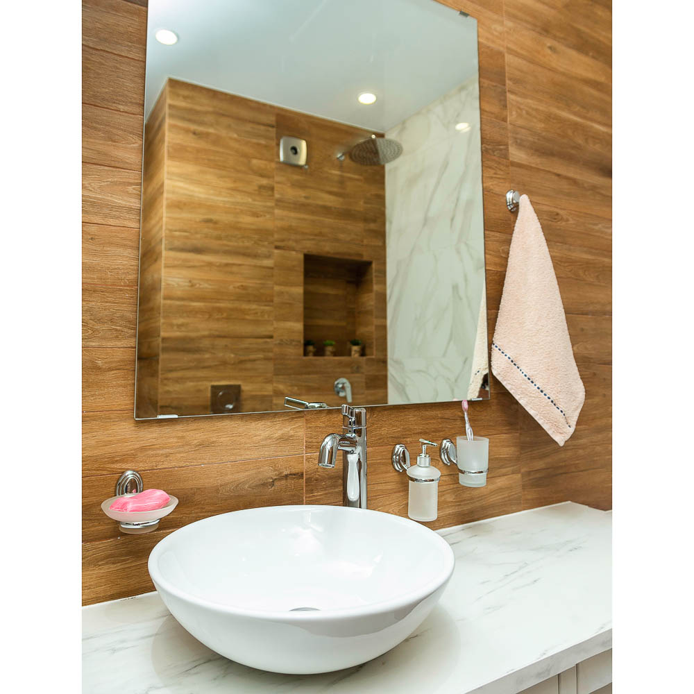 SonWelle Стакан для зубных щеток подвесной с креплением, хром, стекло, арт.№ 555-002