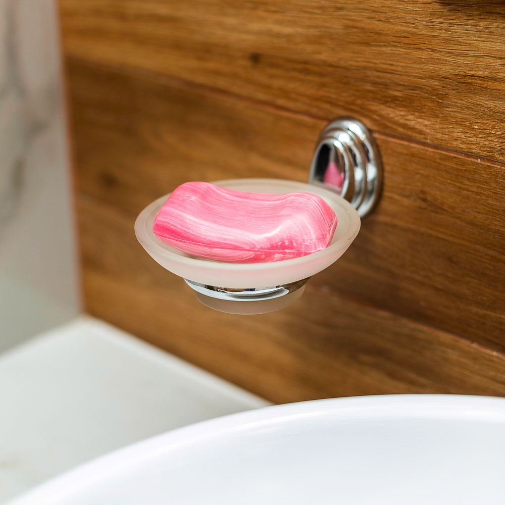 SonWelle Мыльница подвесная с креплением, хром, стекло, арт.№ 555-004