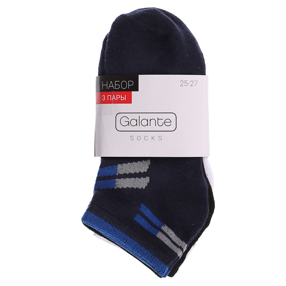 Набор носков 3 пары, р.25-27, 75% хлопок, 20% ПЭ, 5% эластан, арт.С101, арт.№ 019-273