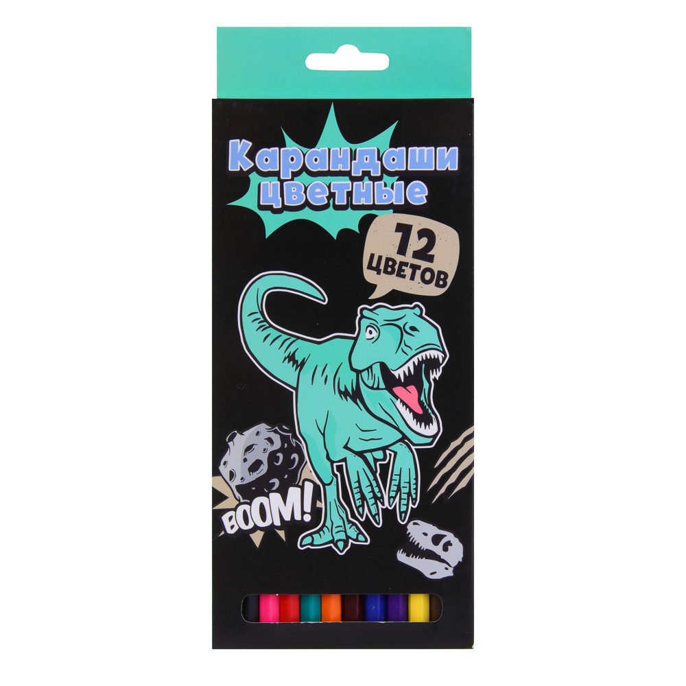 Древний Мир Карандаши 12 цветов шестигранные заточенные, улучшенное письмо, пластик, в карт.коробке, арт.№ 228-006