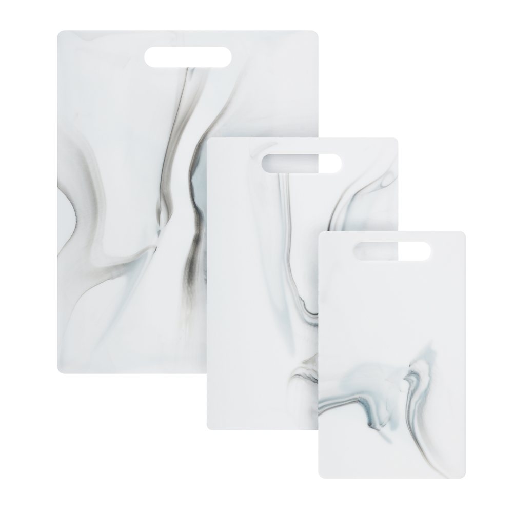 SATOSHI Мрамор Набор досок разделочных 3шт 36,5х27,5х0,6см, 30х20х0,6см, 25х15х0,6см, пластик, арт.№ 852-153