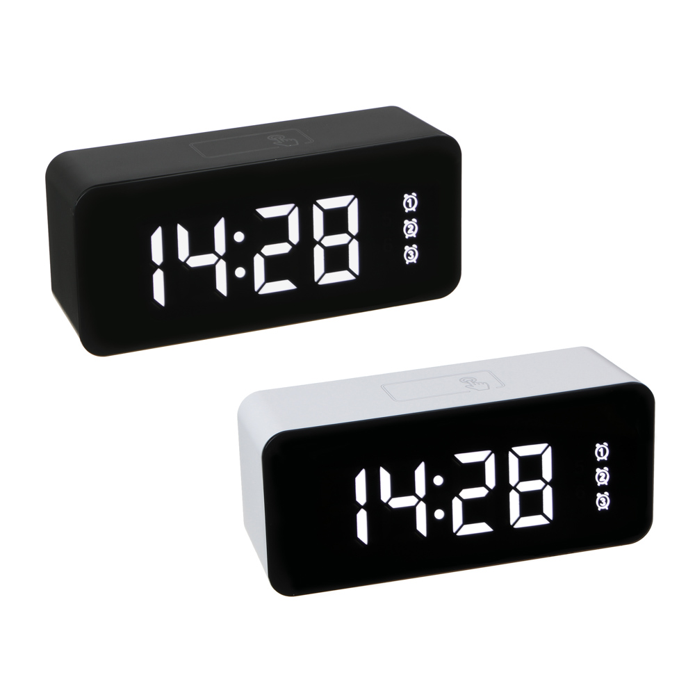 LADECOR Будильник электронный с календарем, термометром, сенсорный, 3хААА, USB, 15,5х7х4,5см, 2 цв., арт.№ 529-180