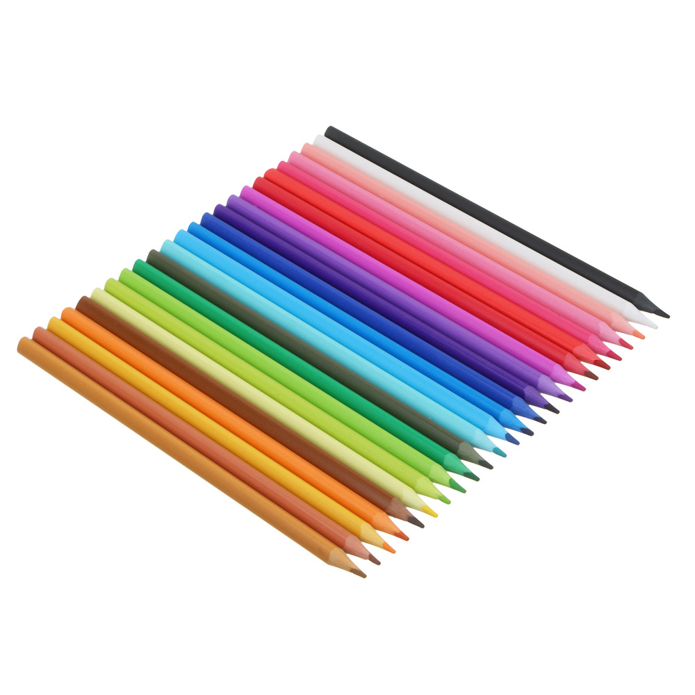 Ледибаг Карандаши 24 цвета, 3х-гранные, прокрас в массе, яркий грифель, пласт.бокс с печатью, "Кор", арт.№ 811-003