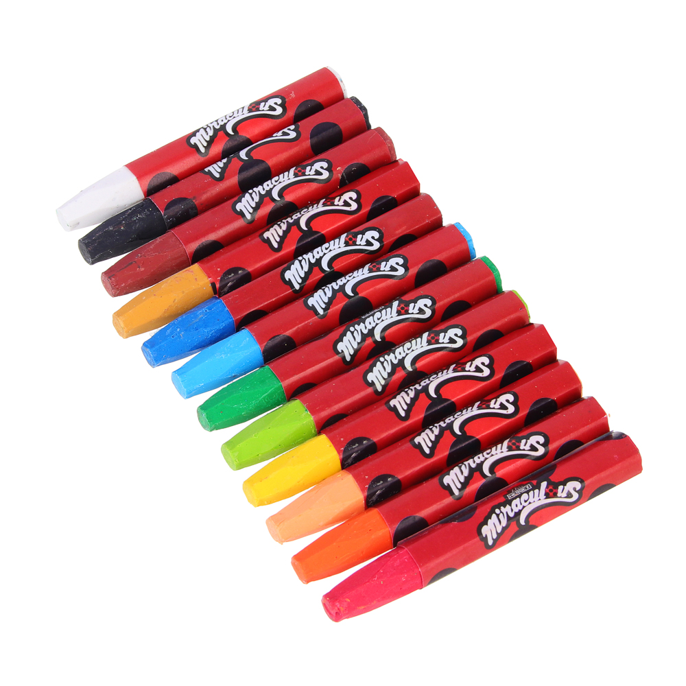 Ледибаг Восковые карандаши "Пастель масляная", 12 цветов, в картонной коробке, серия "Кор", арт.№ 811-004