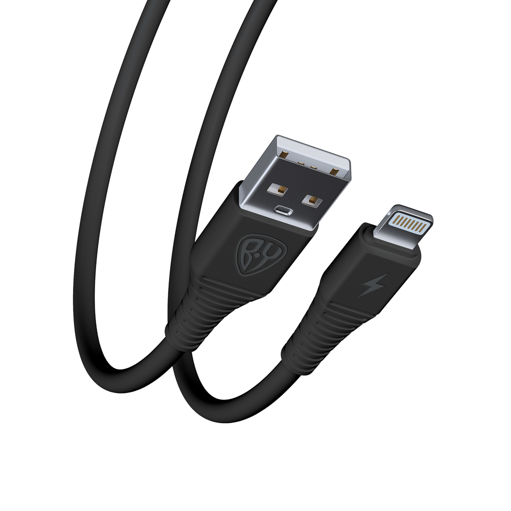 Кабель для зарядки USB(A)-iP BY Классик, 1м, 2.4A, черный, арт.№ 931-101