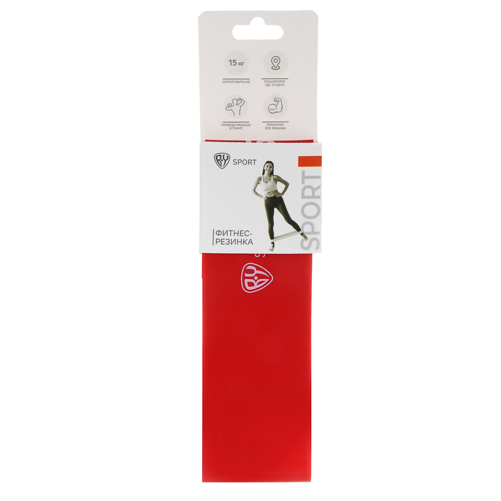 Фитнес-резинка тм BY SPORT, 15кг, 30х5х0,07см, латекс, арт.№ 093-039