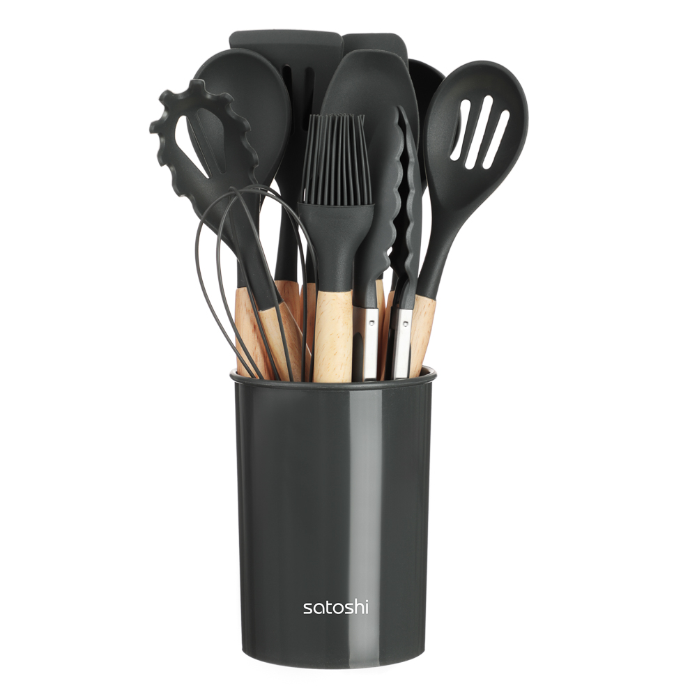 SATOSHI Аллон Набор кухонных принадлежностей 12пр., серый, силикон, арт.№ 881-340