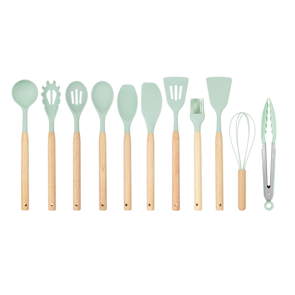 SATOSHI Аллон Набор кухонных принадлежностей 12пр., зеленый, силикон, арт.№ 881-341