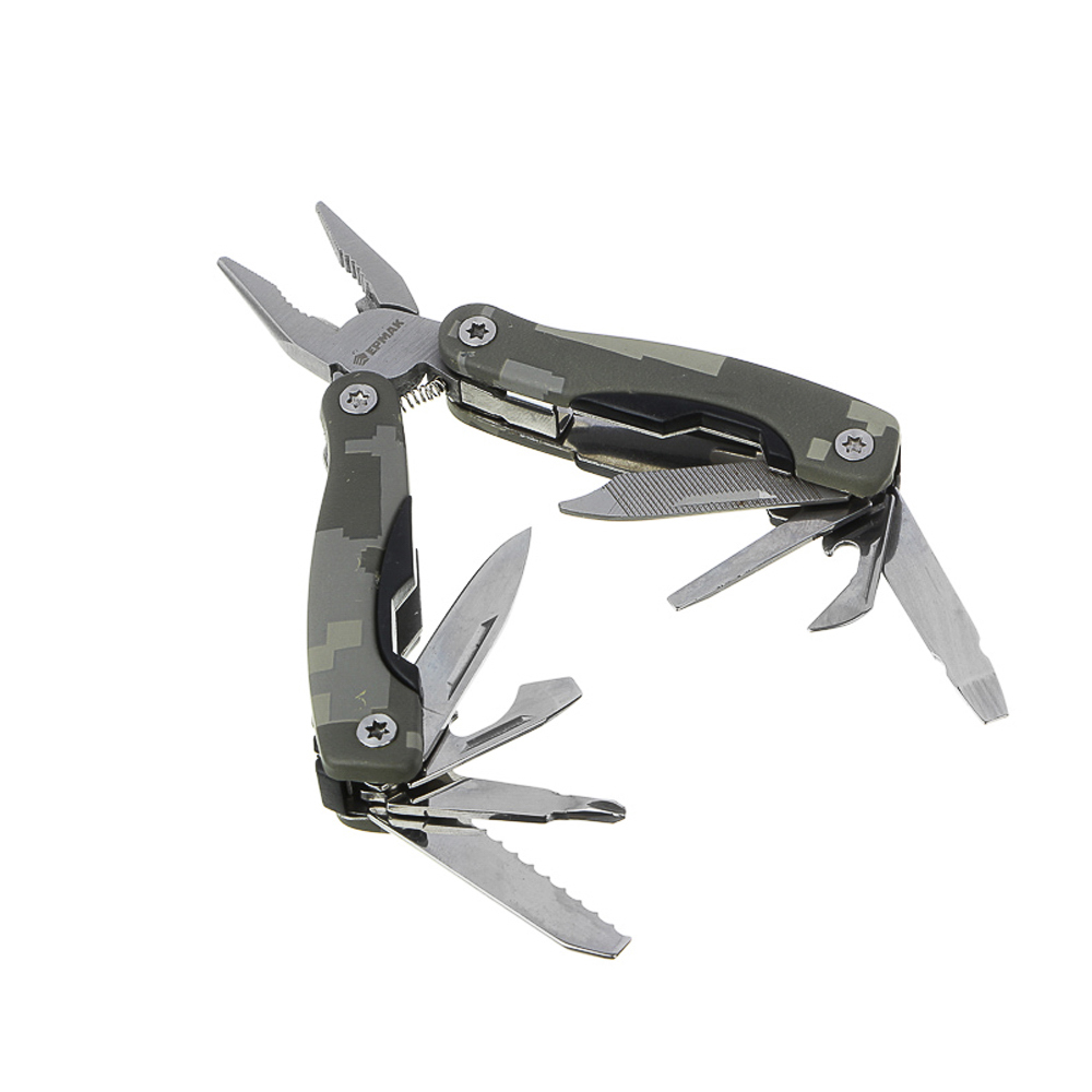 Инструмент многофункциональный тм ЕРМАК, 15 функций, 10,5см, нерж.сталь, арт.№ 118-152