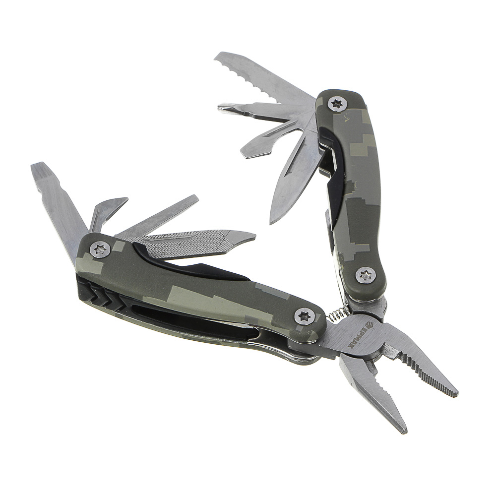 Инструмент многофункциональный тм ЕРМАК, 15 функций, 10,5см, нерж.сталь, арт.№ 118-152