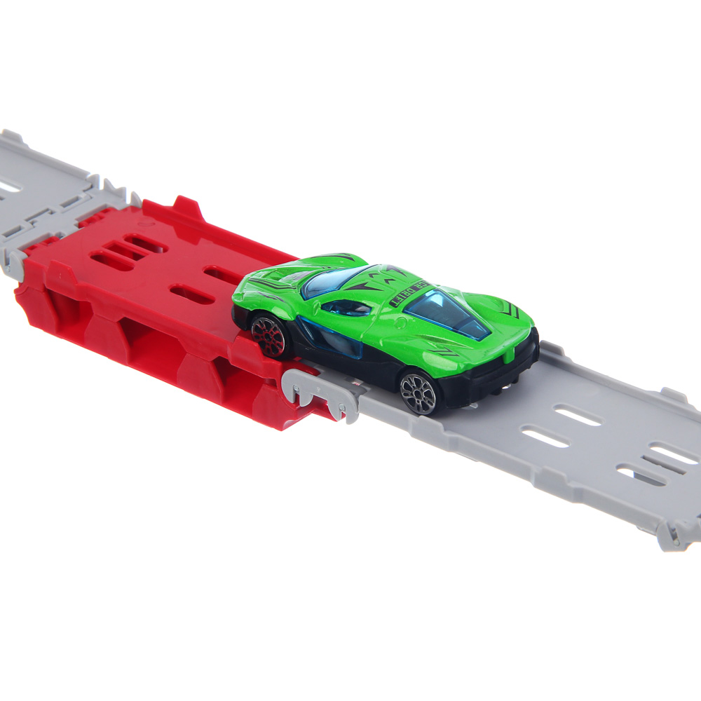 Автовоз трек с запуском, 1 метал.машинка, пластик, тм ИГРОЛЕНД, арт.№ 292-551