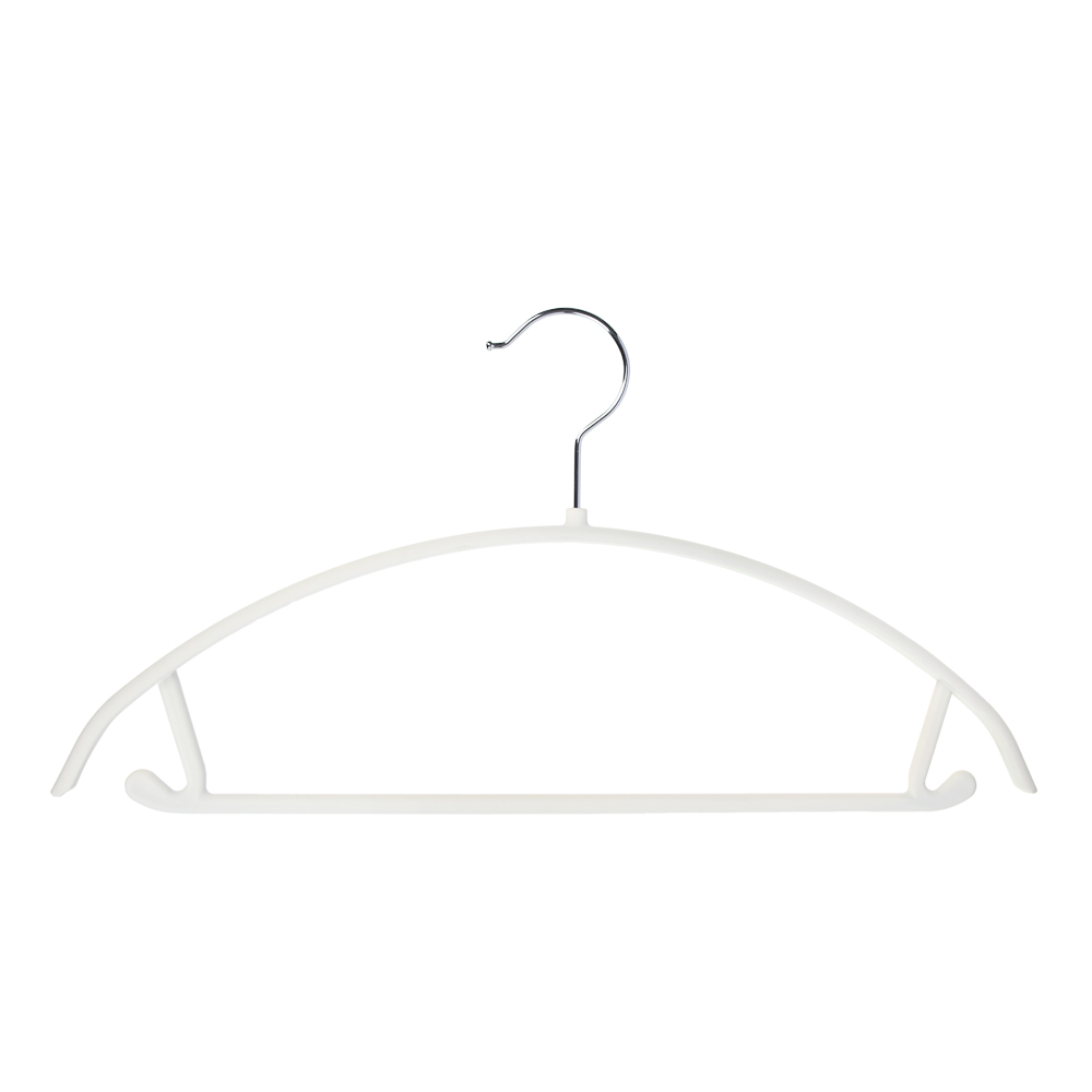 Вешалка для одежды тм VETTA, 40х21,5х1 см, пластик с покрытием софт тач, цвет белый, арт.№ 456-140