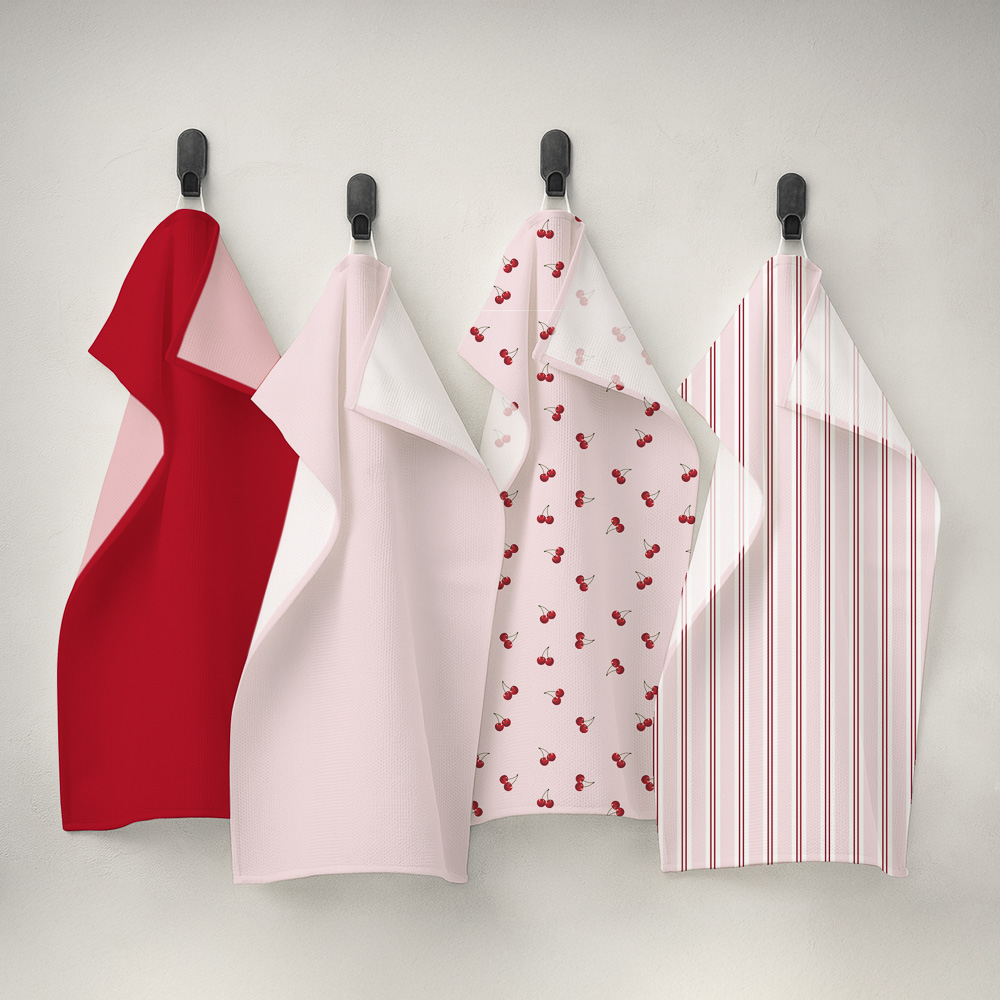 Полотенце кухонное тм PROVANCE Черри 40х60см, 100% хлопок, мятый хлопок, 3 дизайна, арт.№ 434-219