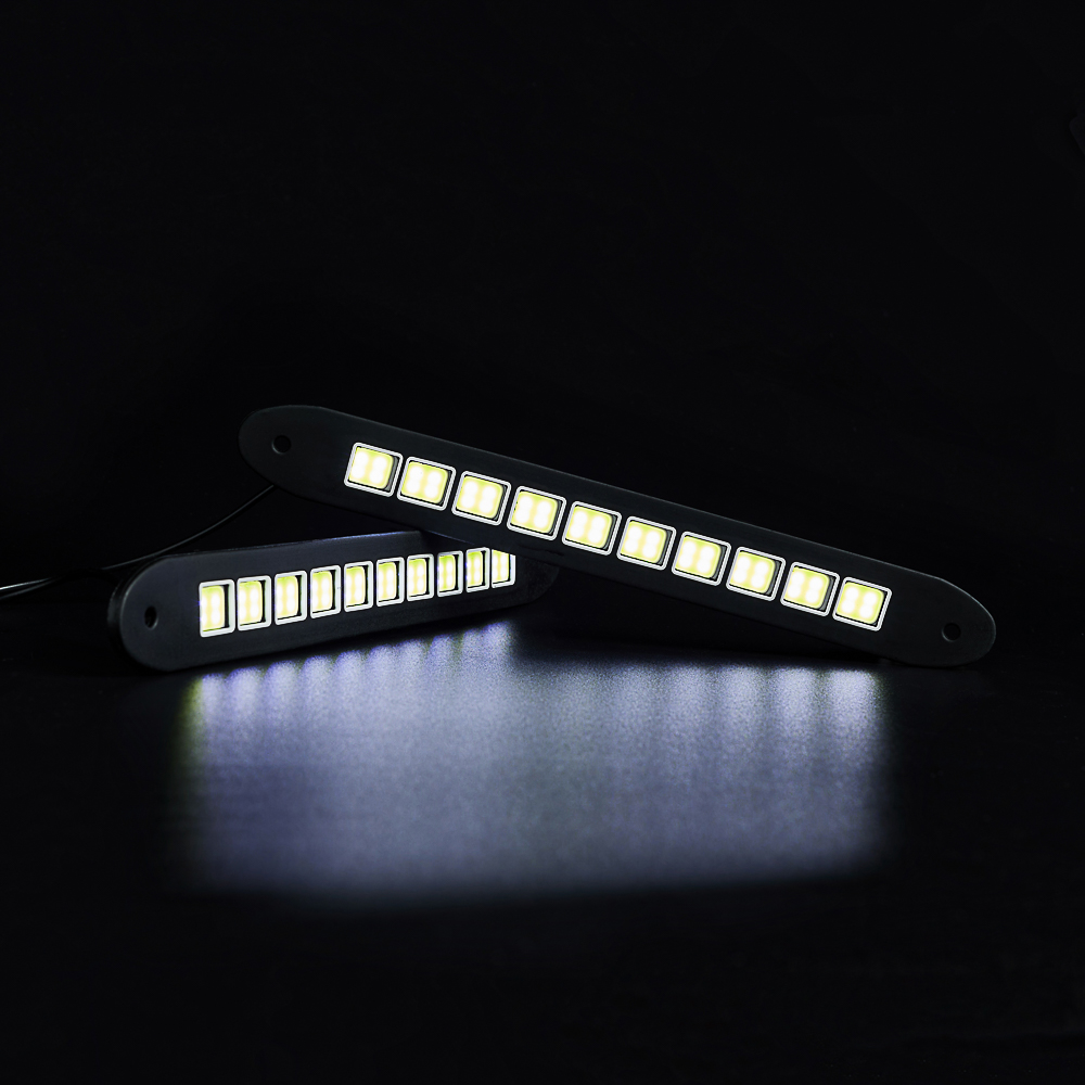 ЕРМАК Дневные ходовые огни, LED 28шт, метал. корп., 170мм, 12V, белый, 2шт., арт.№ 702-006
