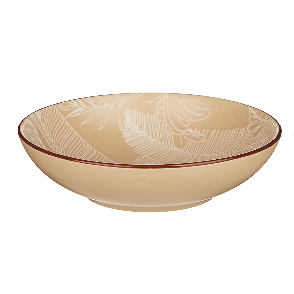 MILLIMI Листья Салатник, 700мл, 20х5см, керамика, бежевый, арт.№ 824-054