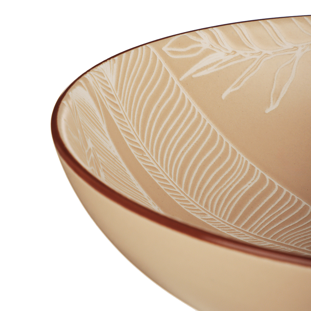 MILLIMI Листья Салатник, 700мл, 20х5см, керамика, бежевый, арт.№ 824-054
