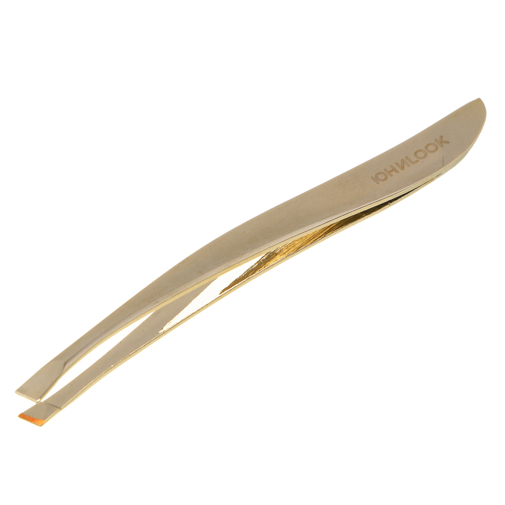 ЮНИLOOK Пинцет скошенный "ULTRA" 9 см, цвет золото, сталь, арт.№ 305-456