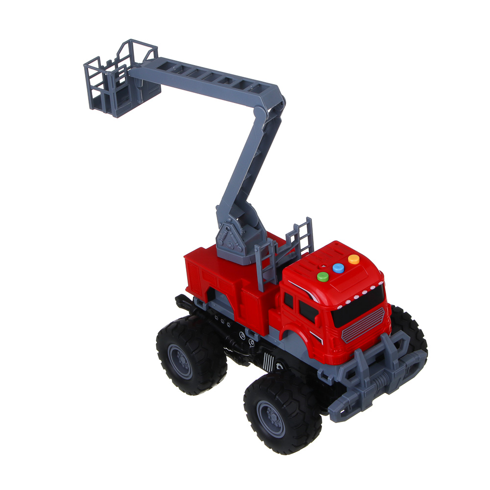 ИГРОЛЕНД Машинка пожарная, свет, звук, инерция, выдвижной кран, 3хAG13, ABS, 27х15х21 см, арт.№ 292-446