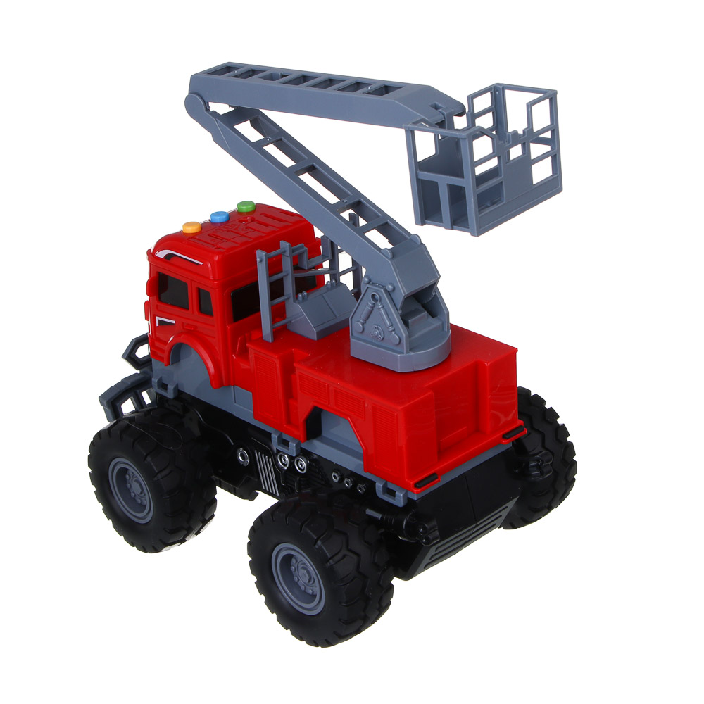 ИГРОЛЕНД Машинка пожарная, свет, звук, инерция, выдвижной кран, 3хAG13, ABS, 27х15х21 см, арт.№ 292-446