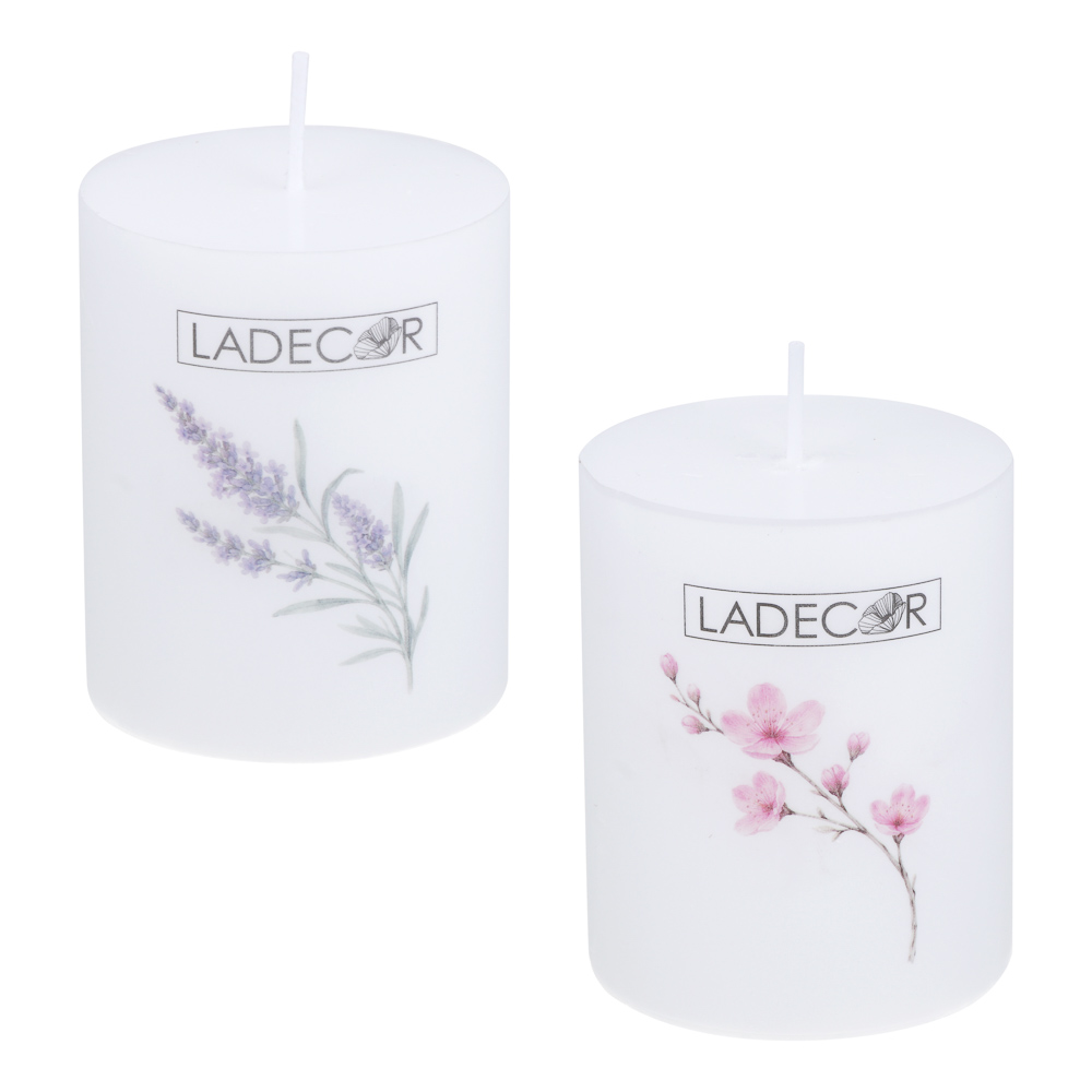 Свеча столбик тм LADECOR 6x7,5 см, парафин, белая, арт.№ 508-912
