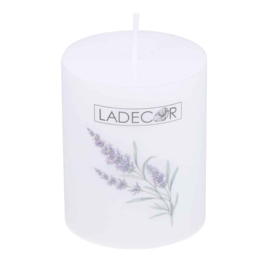 Свеча столбик тм LADECOR 6x7,5 см, парафин, белая, арт.№ 508-912