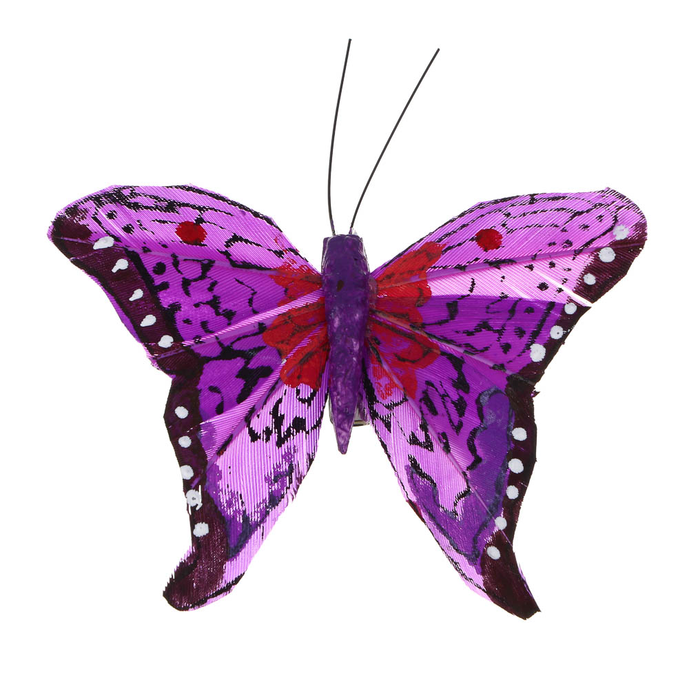 INBLOOM Бабочка декоративная Экзотическая на прищепке 8см, арт.№ 153-182