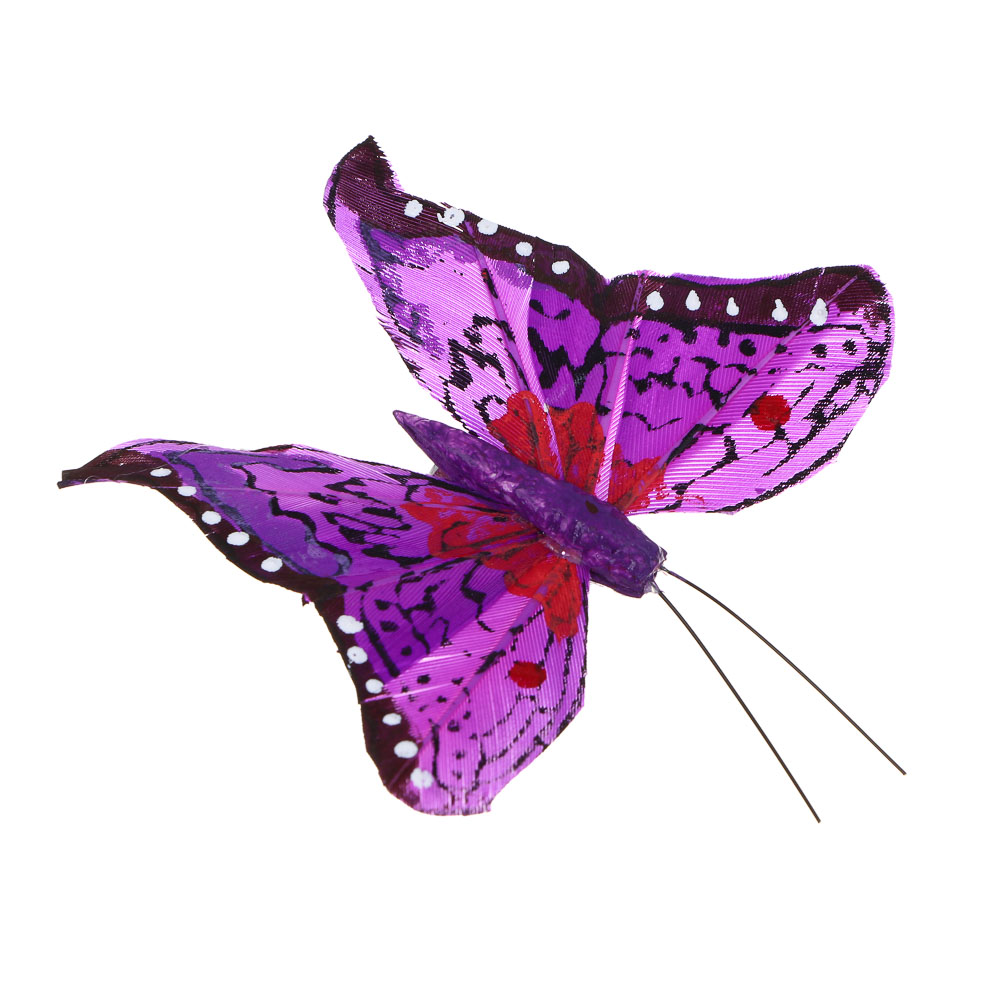 INBLOOM Бабочка декоративная Экзотическая на прищепке 8см, арт.№ 153-182