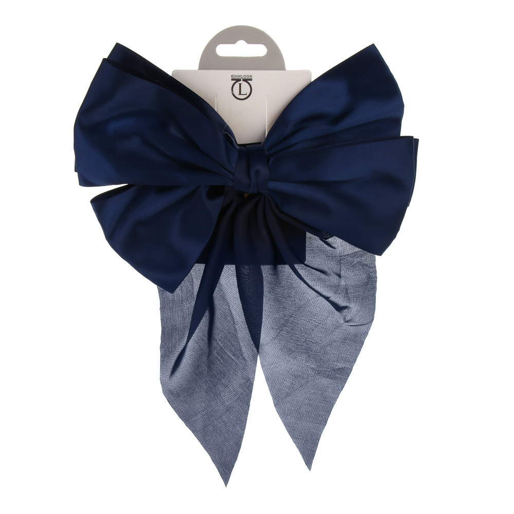 Бант атласный на заколке ЮНИLOOK, 18 см, 2 цвета, текстиль, арт.№ 322-322