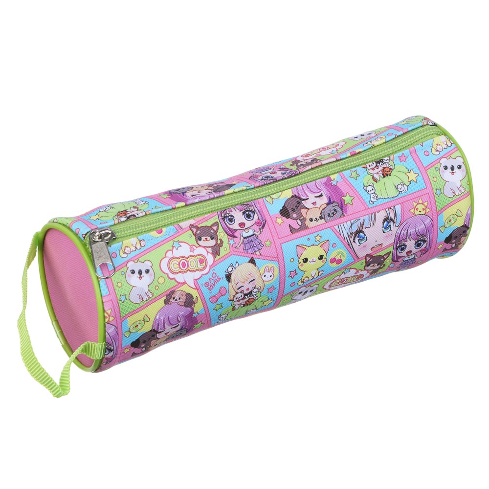 Кавай Пенал мягкий круглый, 21,5х8х8см, ПВХ, с ручкой, с антисминаемым вкладышем, арт.№ 238-009