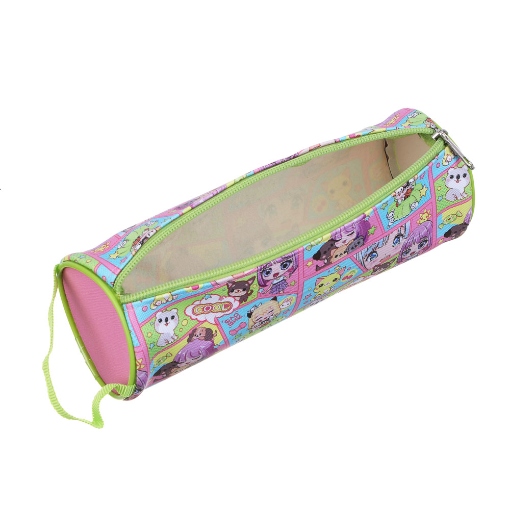 Кавай Пенал мягкий круглый, 21,5х8х8см, ПВХ, с ручкой, с антисминаемым вкладышем, арт.№ 238-009