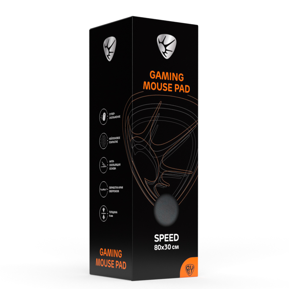 Коврик игровой BY "Speed" 800х300х4мм, прорезиненный с нейлоновым покрытием, чёрный, арт.№ 405-065