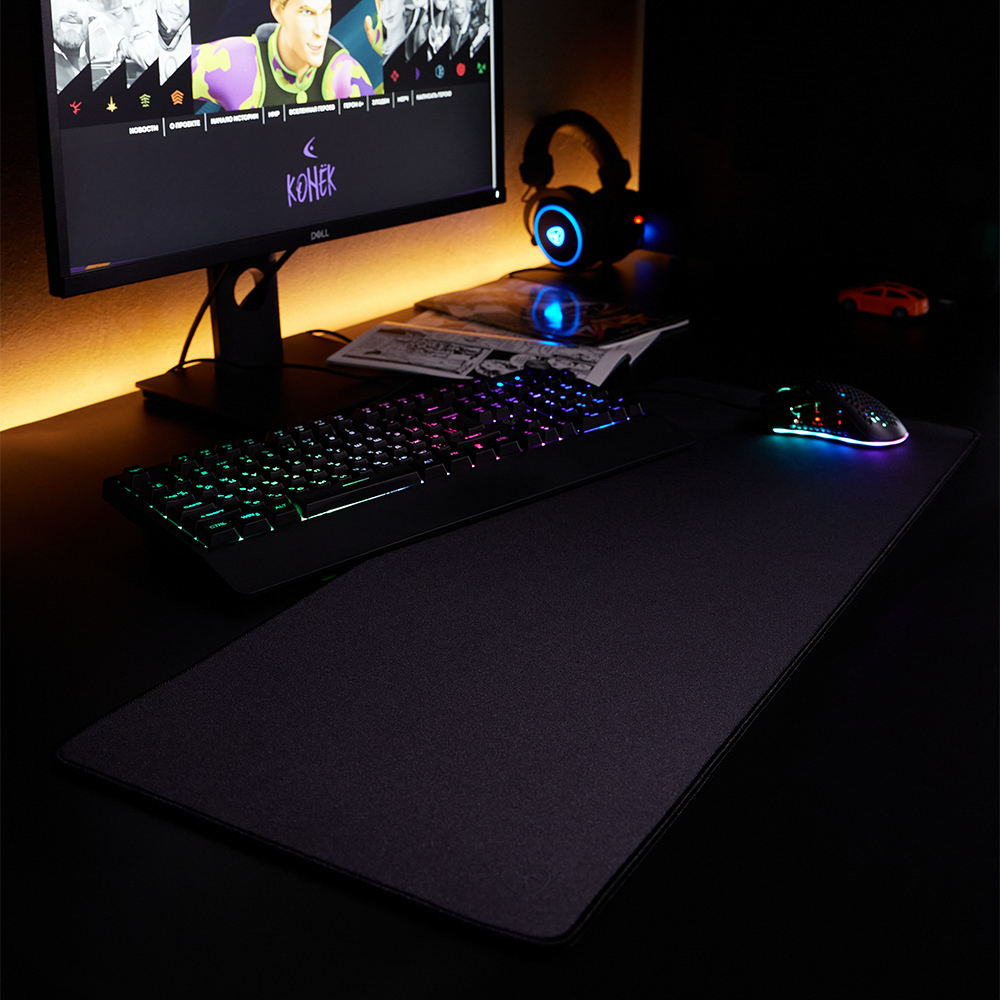 Коврик игровой BY "Speed" 800х300х4мм, прорезиненный с нейлоновым покрытием, чёрный, арт.№ 405-065