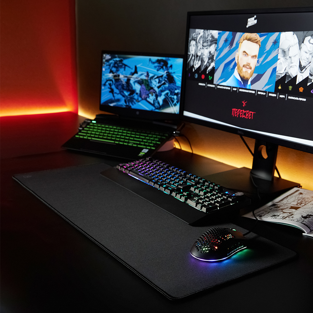 Коврик игровой BY "Speed" 800х300х4мм, прорезиненный с нейлоновым покрытием, чёрный, арт.№ 405-065