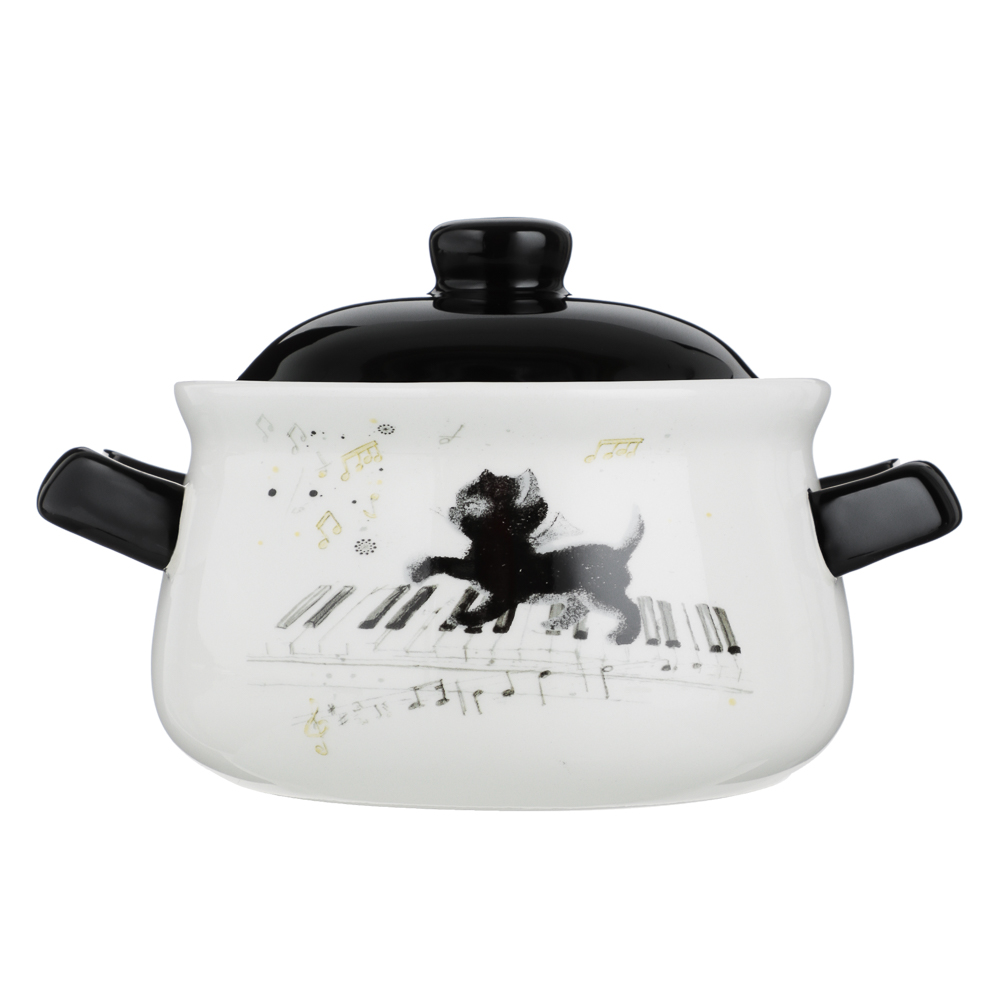 MILLIMI Котейка Горшочек для запекания, 500мл, 17х12х10,5см, керамика, арт.№ 824-123