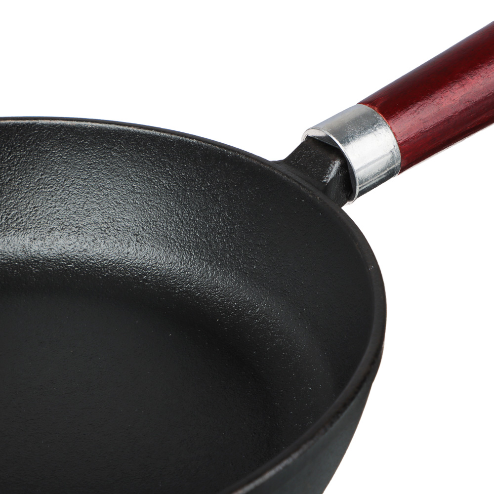 VETTA Сковорода чугун, d24х5см, деревянная ручка, индукция, арт.№ 808-006