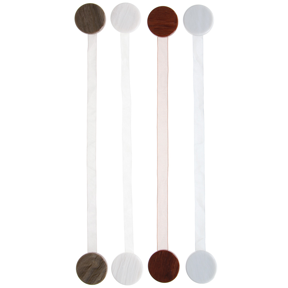 PROVANCE Подхват для штор магнитный 2-сторонний, пластик, "Круг", d=4см, 4 цвета, арт.№ 491-430