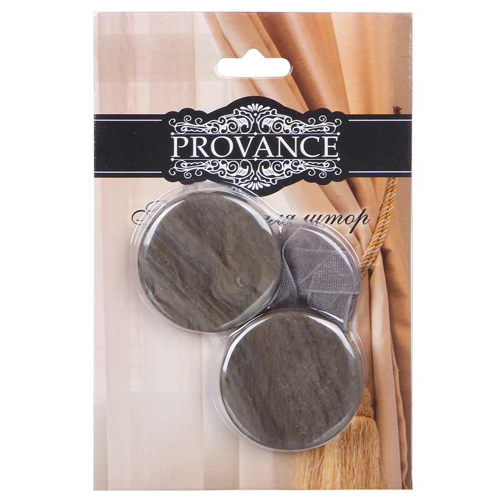 PROVANCE Подхват для штор магнитный 2-сторонний, пластик, "Круг", d=4см, 4 цвета, арт.№ 491-430