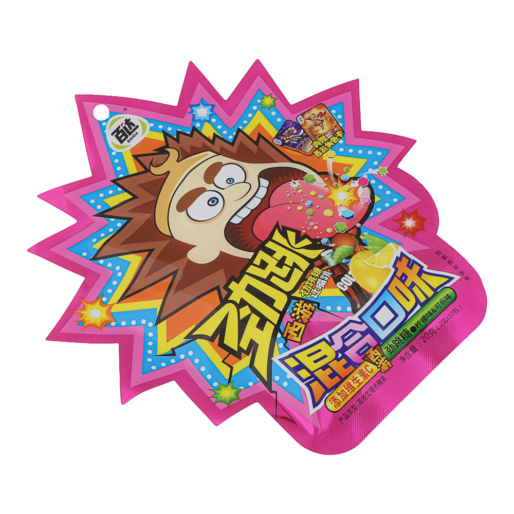 Карамель взрывная с витамином С, 2 вкуса (кола-лимон/шоколад- йогурт), 20г, арт.№ 347-379