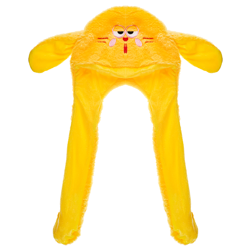 МЕШОК ПОДАРКОВ Шапка "Ушки-попрыгушки", свет, полиэстер, 60см, 10 дизайнов, арт.№ 254-283