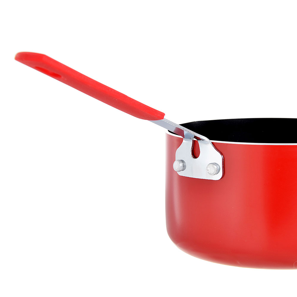 VETTA Ковш с антипригарным покрытием 1,1л, d14см, листовой алюминий, силиконовая ручка, 3 цвета, арт.№ 846-002