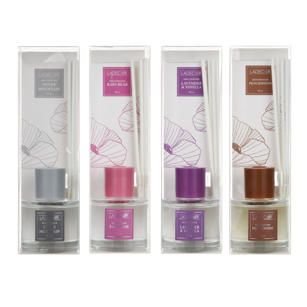 LADECOR Аромадиффузор 40 мл (pencilwood/Silver mountain/baby bear 2/lavender vanilla), арт.№ 412-199