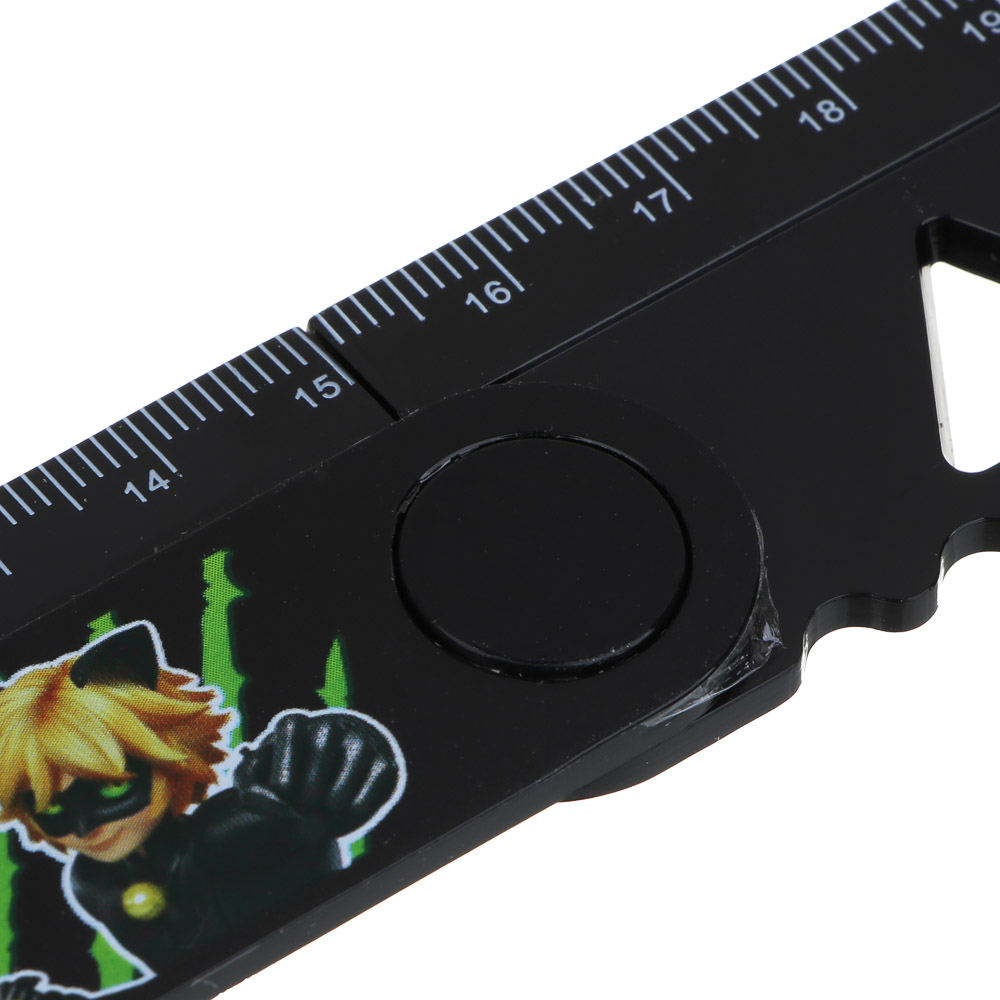 Супер-Кот Линейка раскладная 15/30см, печать на корпусе, вырубка волной, геом.фигуры, пластик, "Кор", арт.№ 811-013