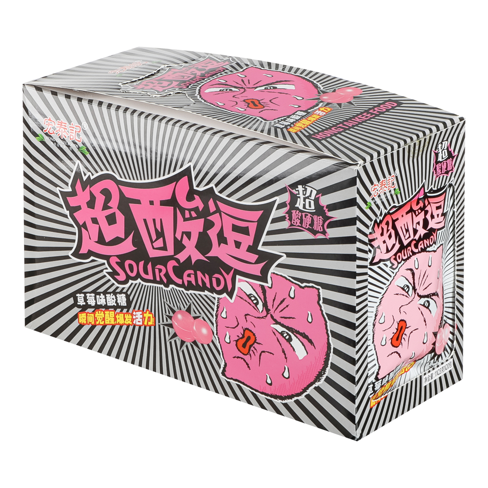 Кислые конфеты HONG TAI KEE, 23 гр, клубника, арт.№ 347-455