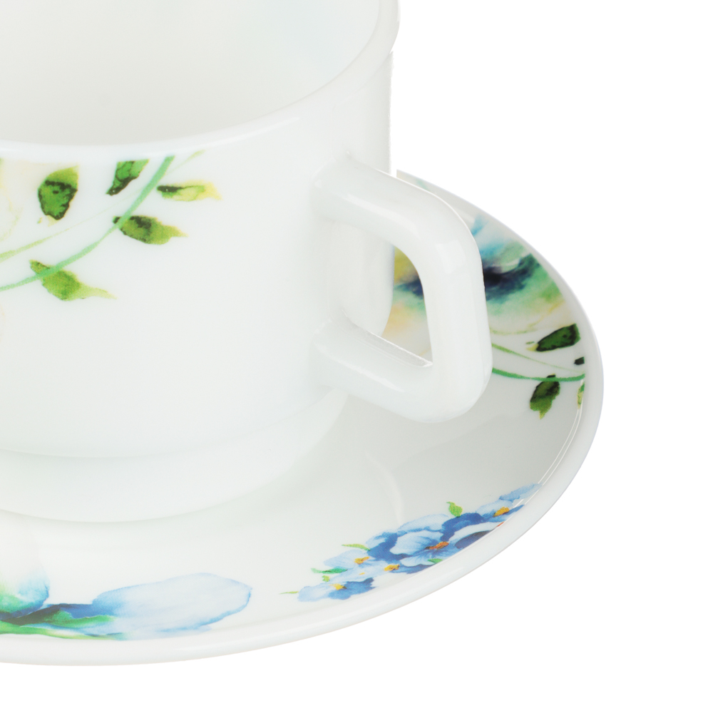 MILLIMI Шабер Чайная пара (чашка 250мл., блюдце 15см), опаловое стекло, арт.№ 818-871