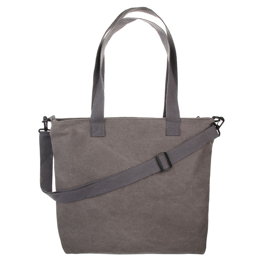 Сумка - шоппер под джинсу на молнии, 36х40см., внутренний карман, ПЭ, 2 цвета, арт.№ 090-138