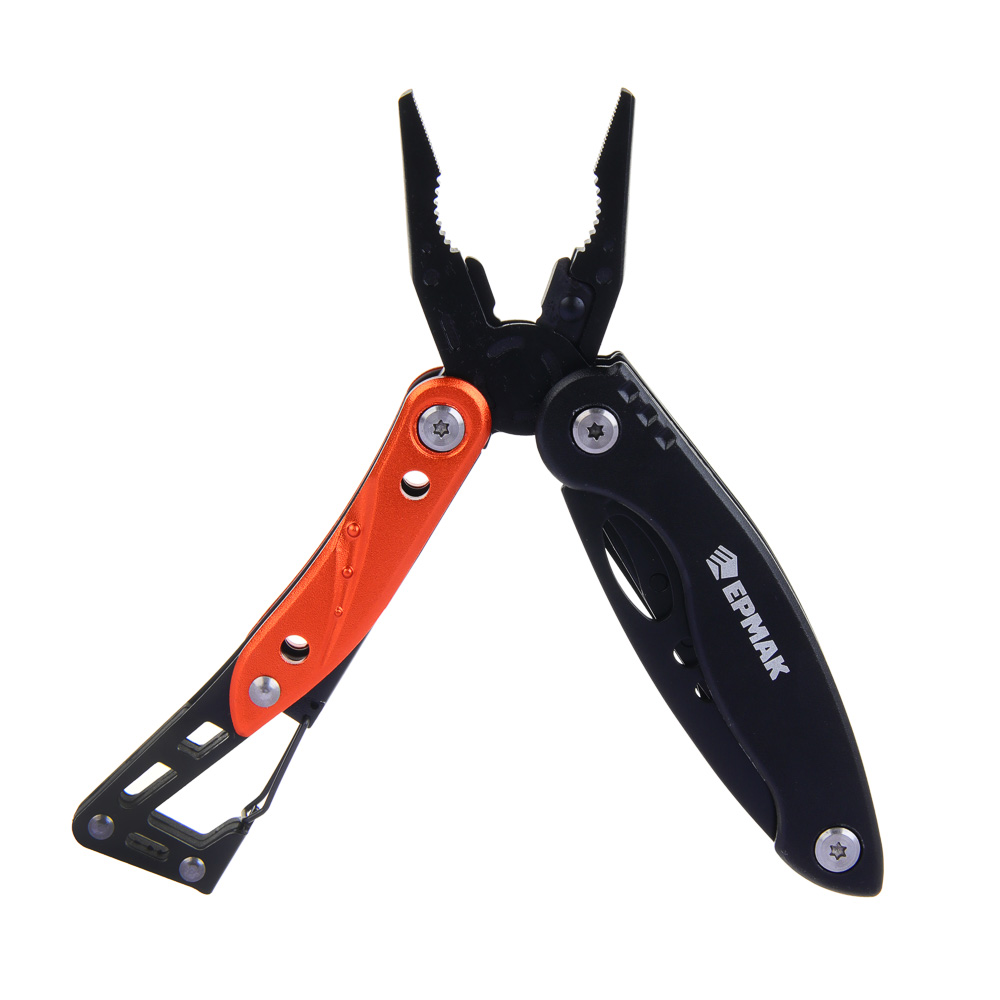 ЕРМАК Инструмент многофункциональный на карабине, 8 в 1, нерж. сталь, алюминий, арт.№ 070-028